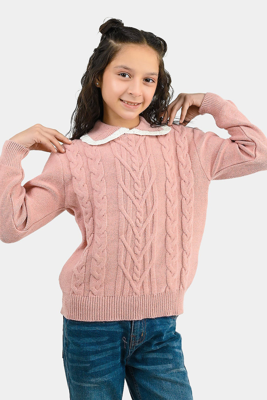 Girls Acrylic Sweater GYPSY - Peach
