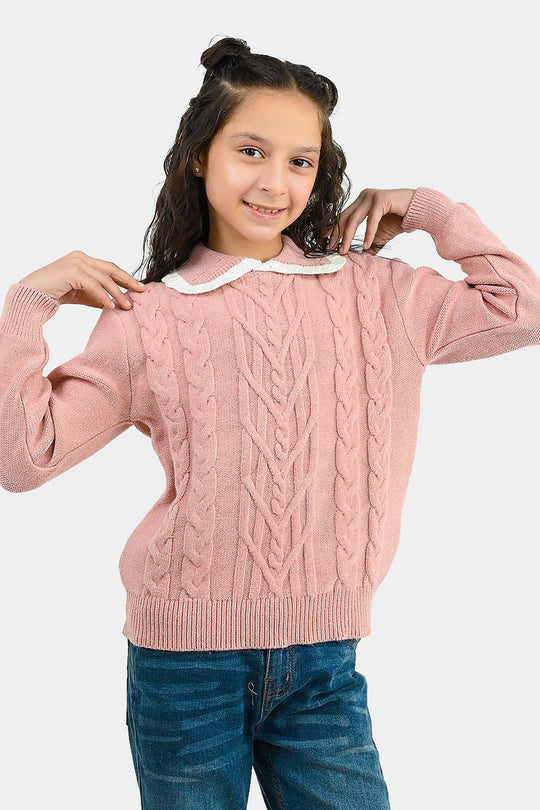 Girls Acrylic Sweater GYPSY - Peach