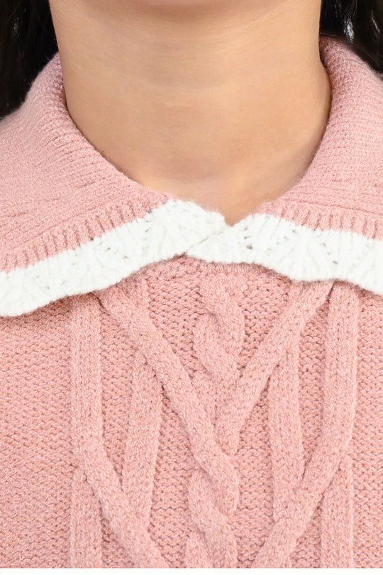 Girls Acrylic Sweater GYPSY - Peach