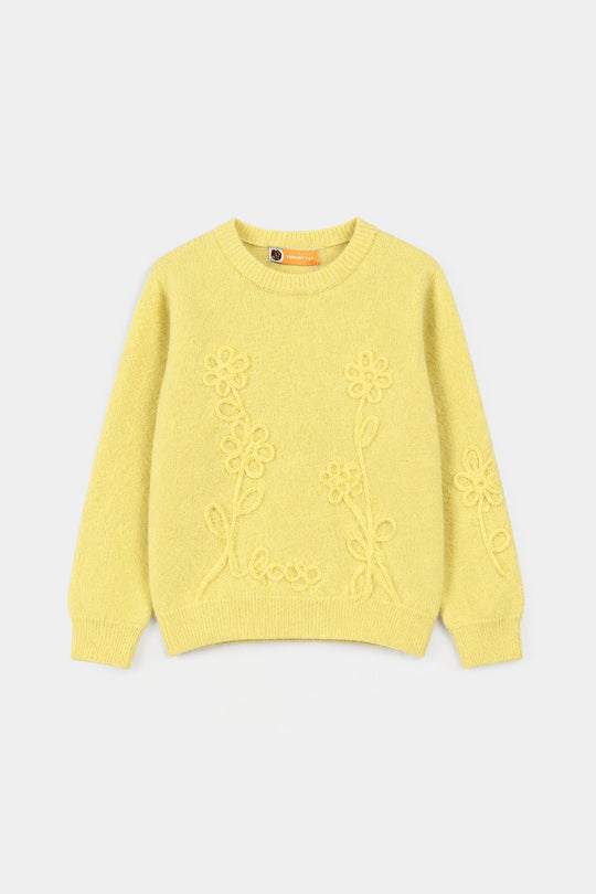Girls VPN-Acrylic Sweater Love - Yellow