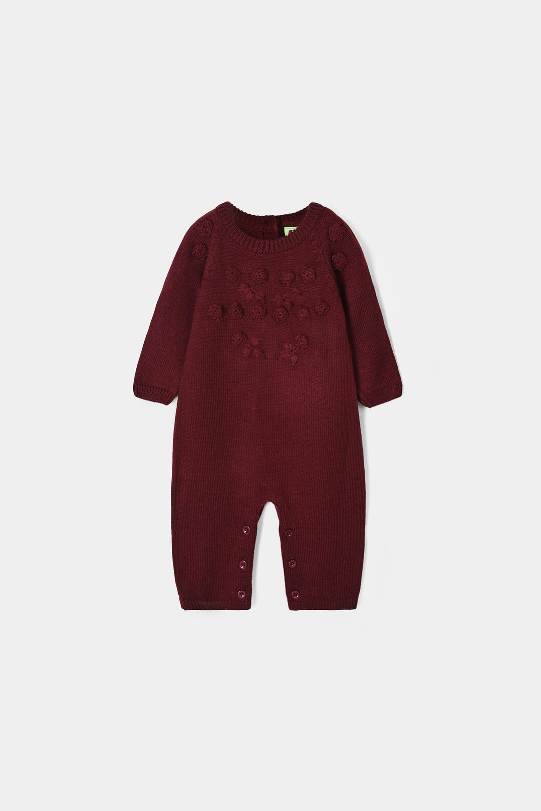 Infant Girls Acrylic Romper Carnation-Dark Maroon