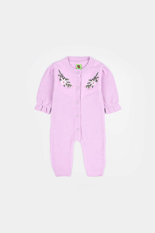 Infant Girls Feather - Acrylic Romper - Jasmine - Lilac