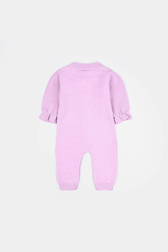 Infant Girls Feather - Acrylic Romper - Jasmine - Lilac
