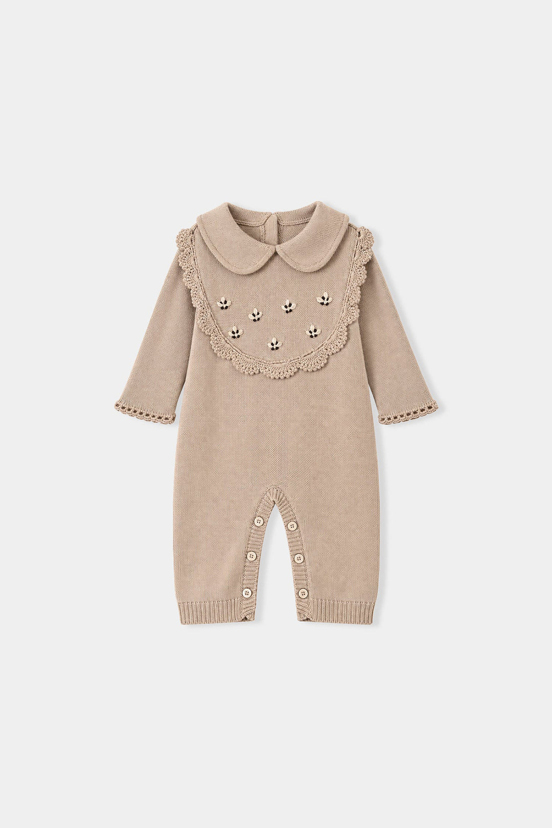 Infant Girls VPN-Acrylic Romper Croatia Flower-Beige