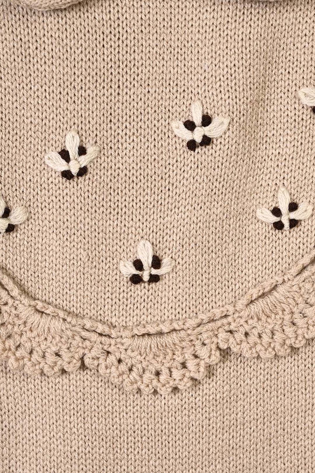 Infant Girls VPN-Acrylic Romper Croatia Flower-Beige