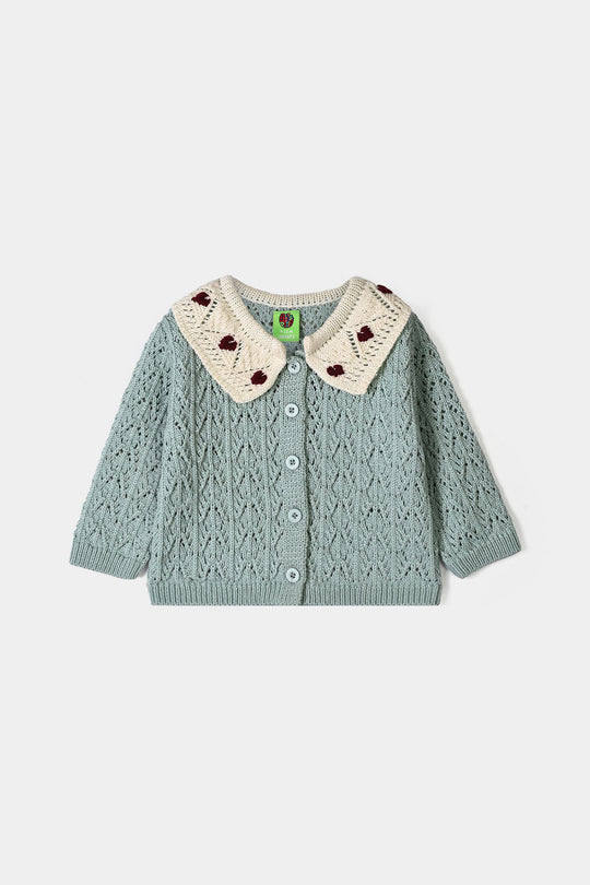 Infant Girls Acrylic Sweater-Victoria-Sea Green