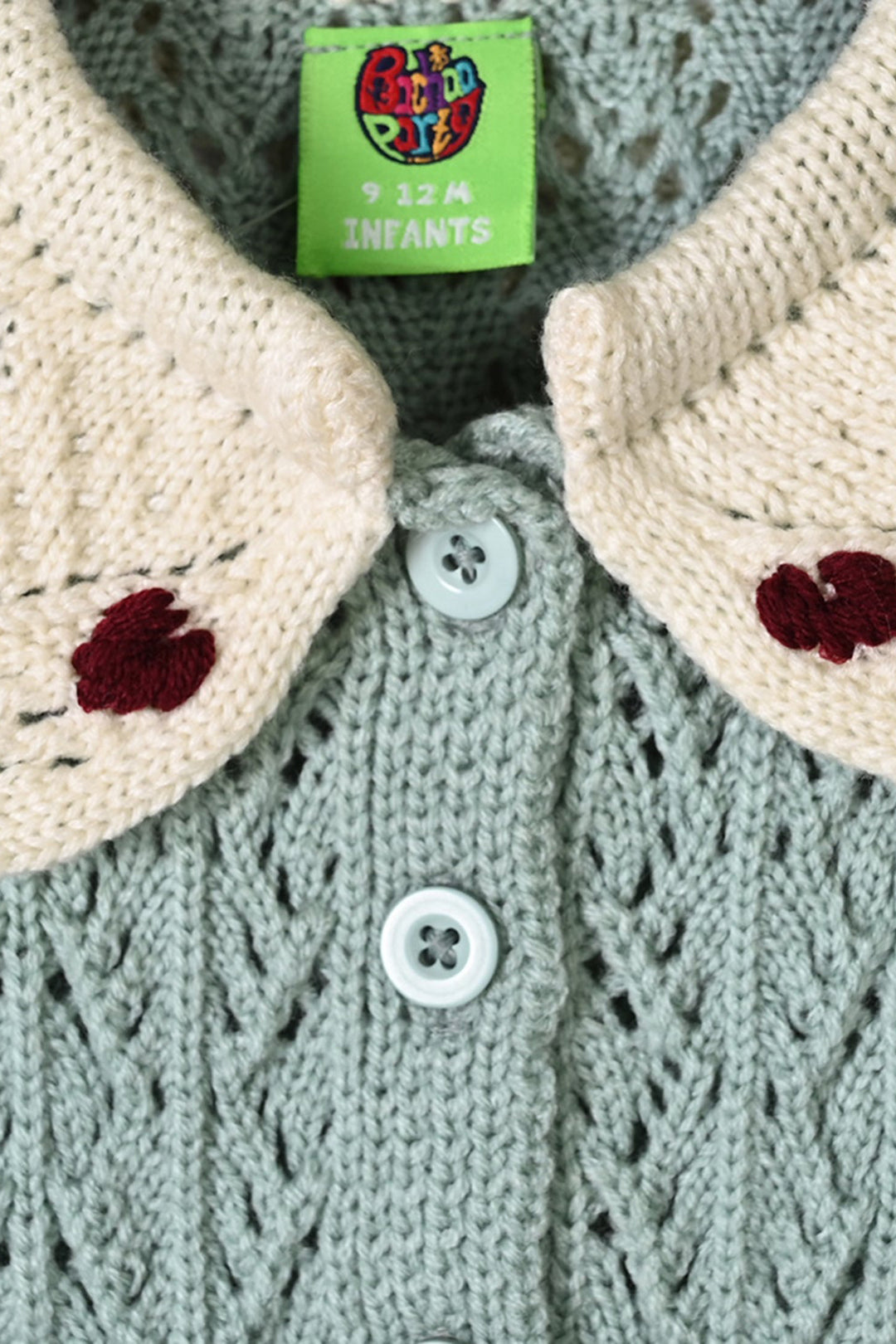 Infant Girls Acrylic Sweater-Victoria-Sea Green