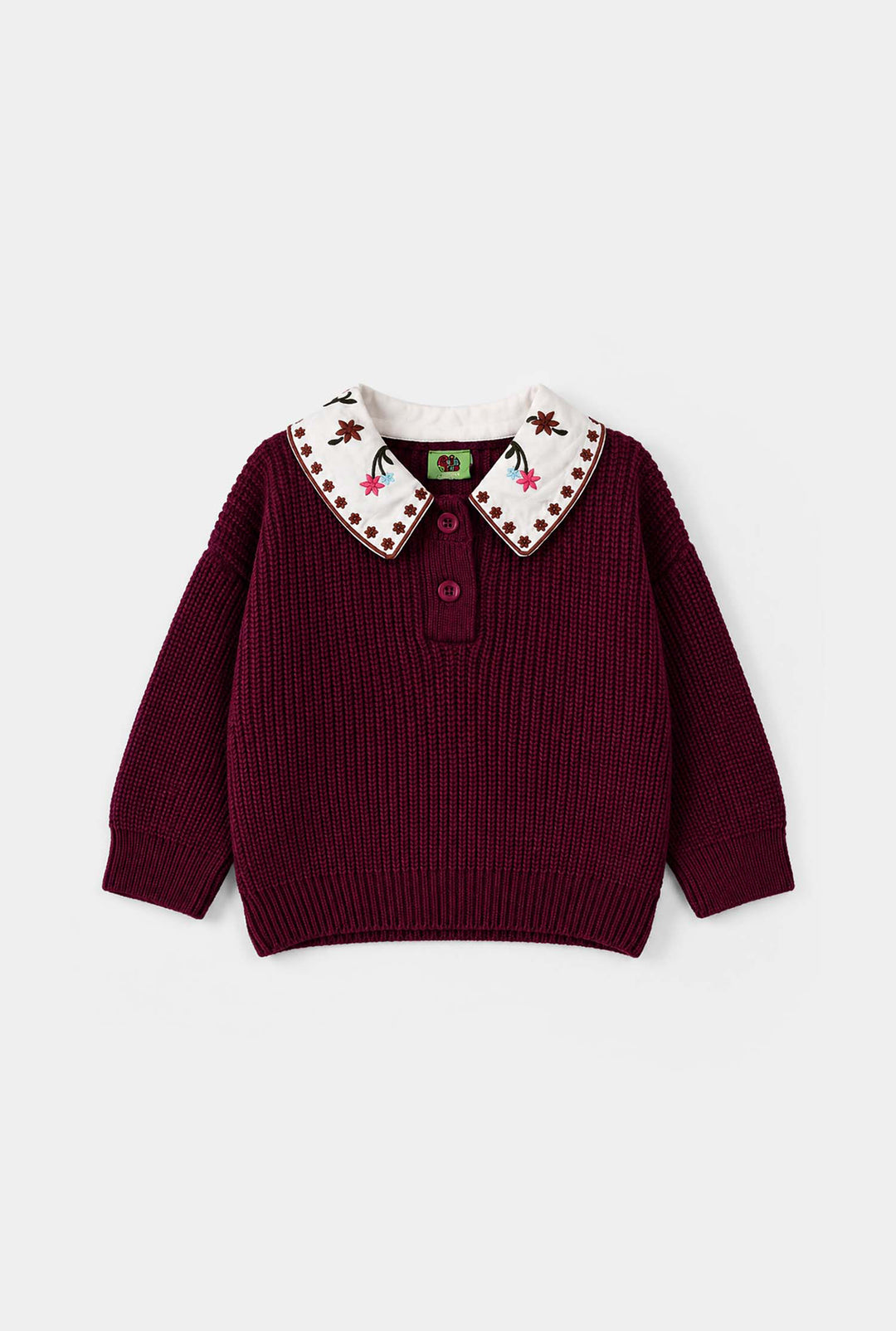Infant Girls Acrylic Sweater- Maroon
