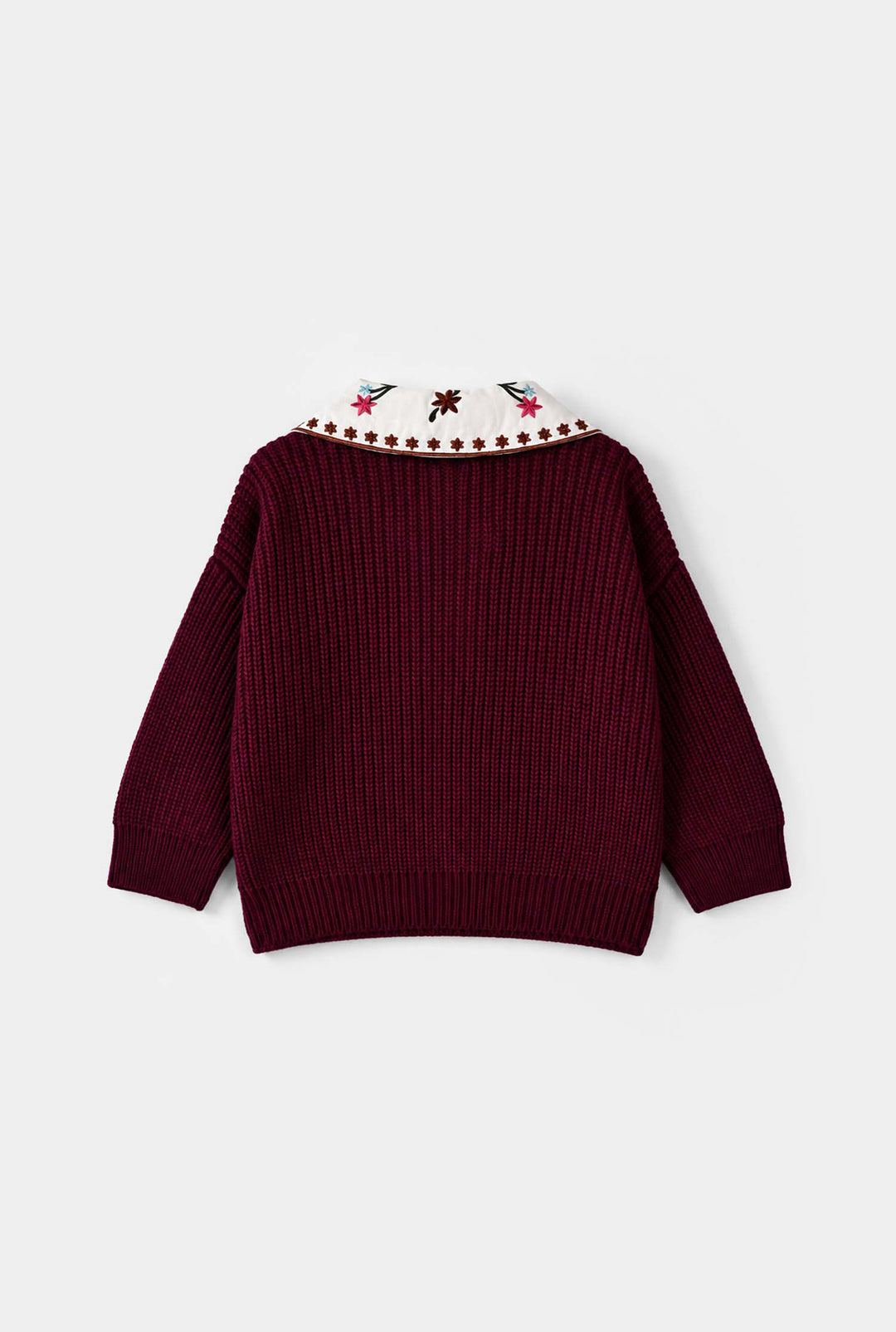 Infant Girls Acrylic Sweater- Maroon