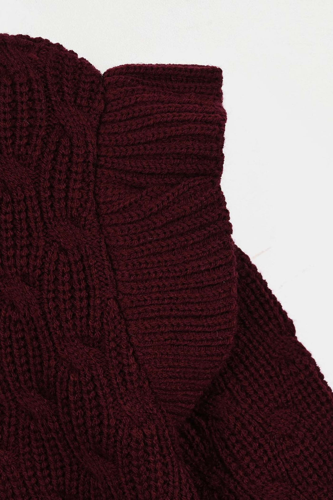 Infant Girls Acrylic Sweater-Classy - Dark.Maroon