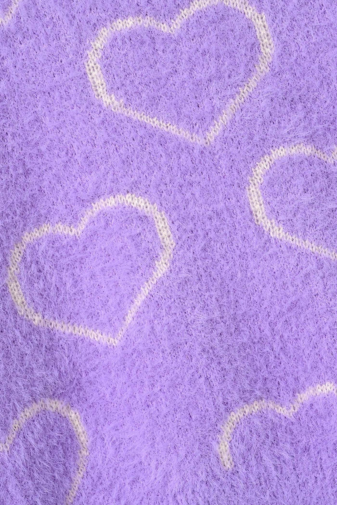 Infant Girls Feather - Acrylic Sweater - All Hearts - Lilac