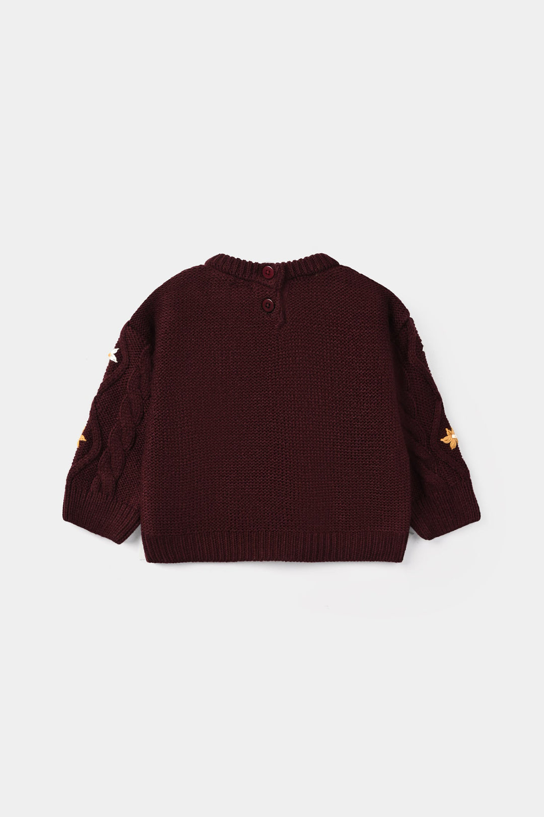 Infant Girls Acrylic Sweater-Fern-MAROON