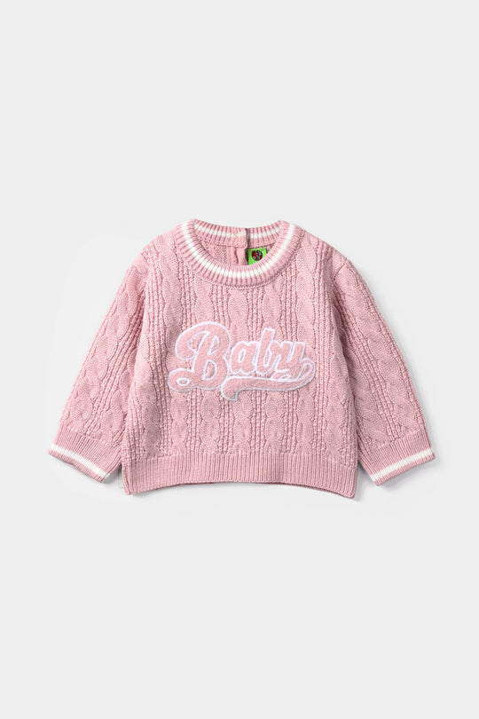 Infant Girls Acrylic Sweater - Baby - Light Pink