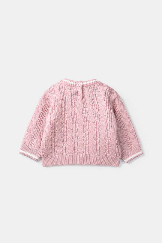 Infant Girls Acrylic Sweater - Baby - Light Pink