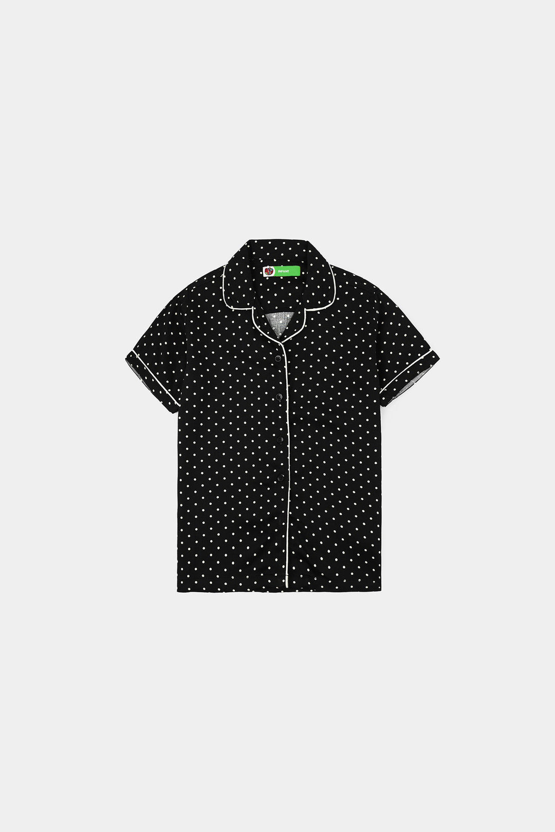 Infant Girls Linen Viscose Nightwear-Polka Dot-BLACK
