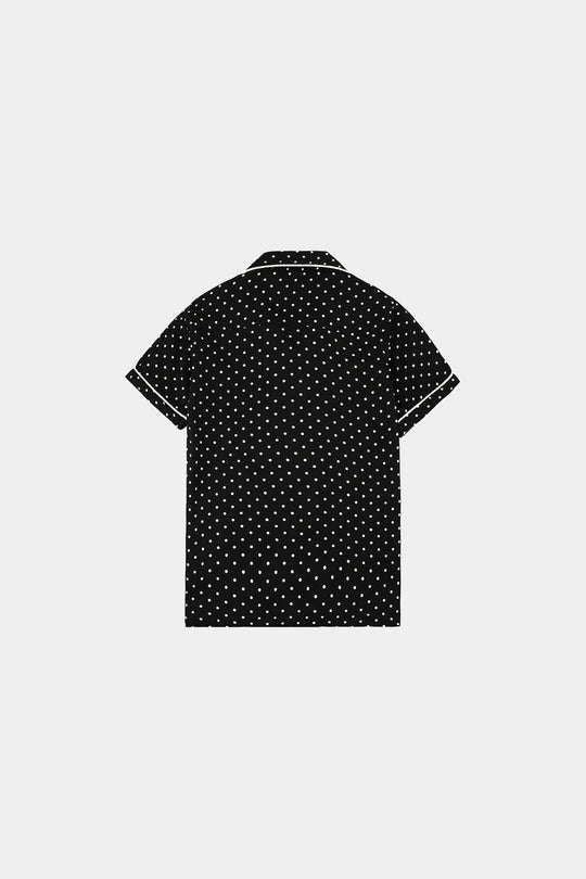 Infant Girls Linen Viscose Nightwear-Polka Dot-BLACK