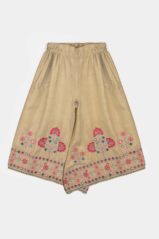 Girls Raw Silk 3Piece-BEIGE