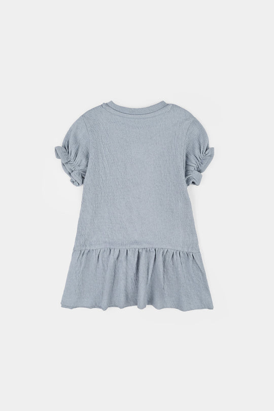 Infant Girls Poly Crinkle Frock Lets Have A Good Day