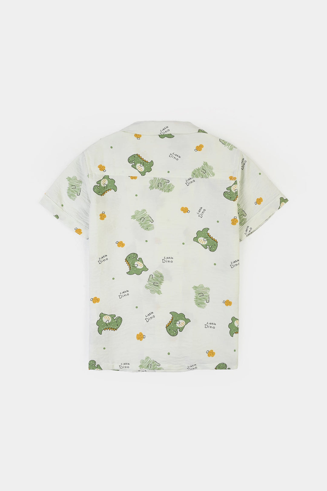 Boys Linen Viscose Nightwear Little Dino - Light Green