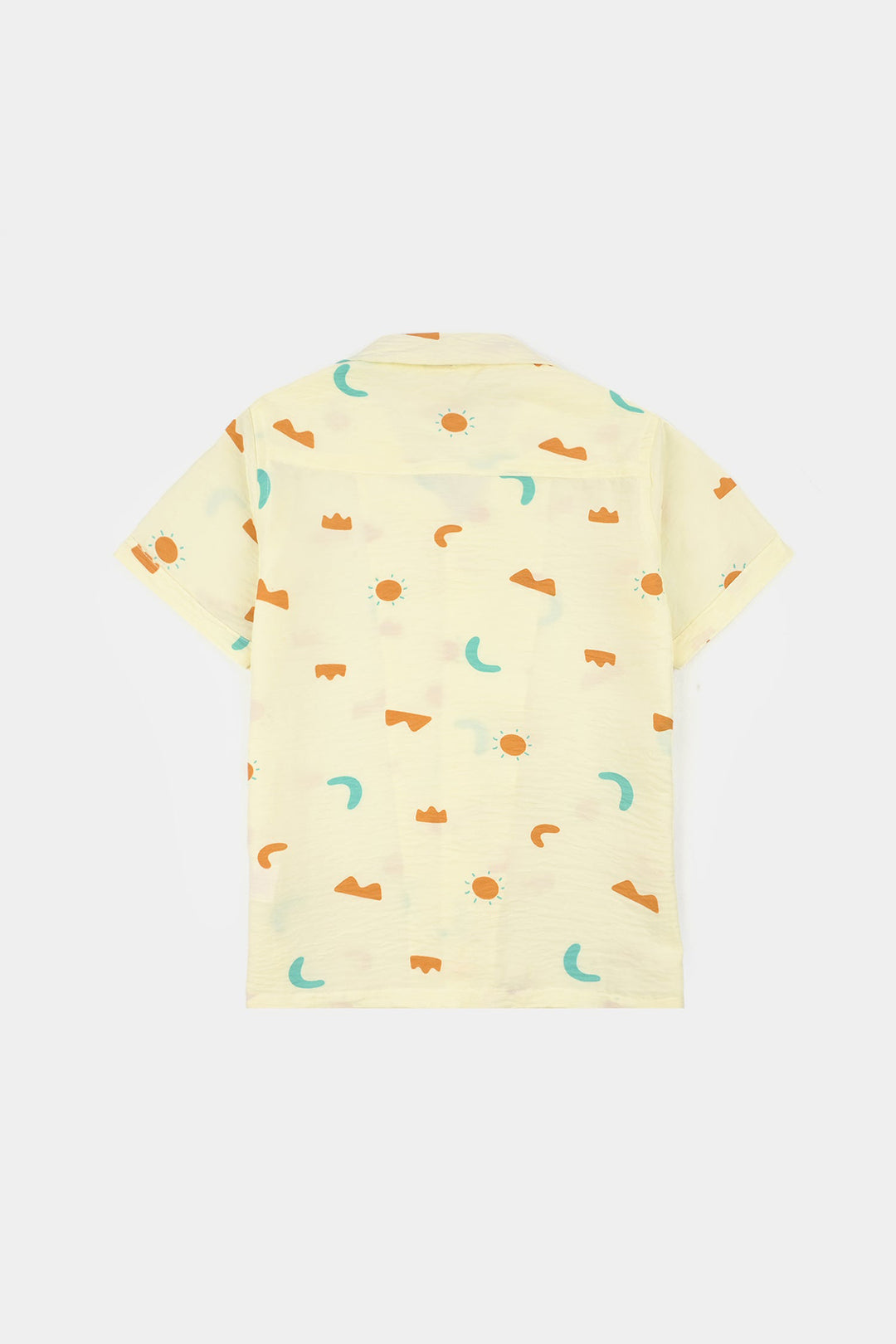 Boys Linen Viscose Nightwear-Shapes-Off.White