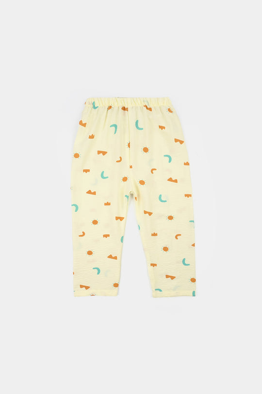Boys Linen Viscose Nightwear-Shapes-Off.White