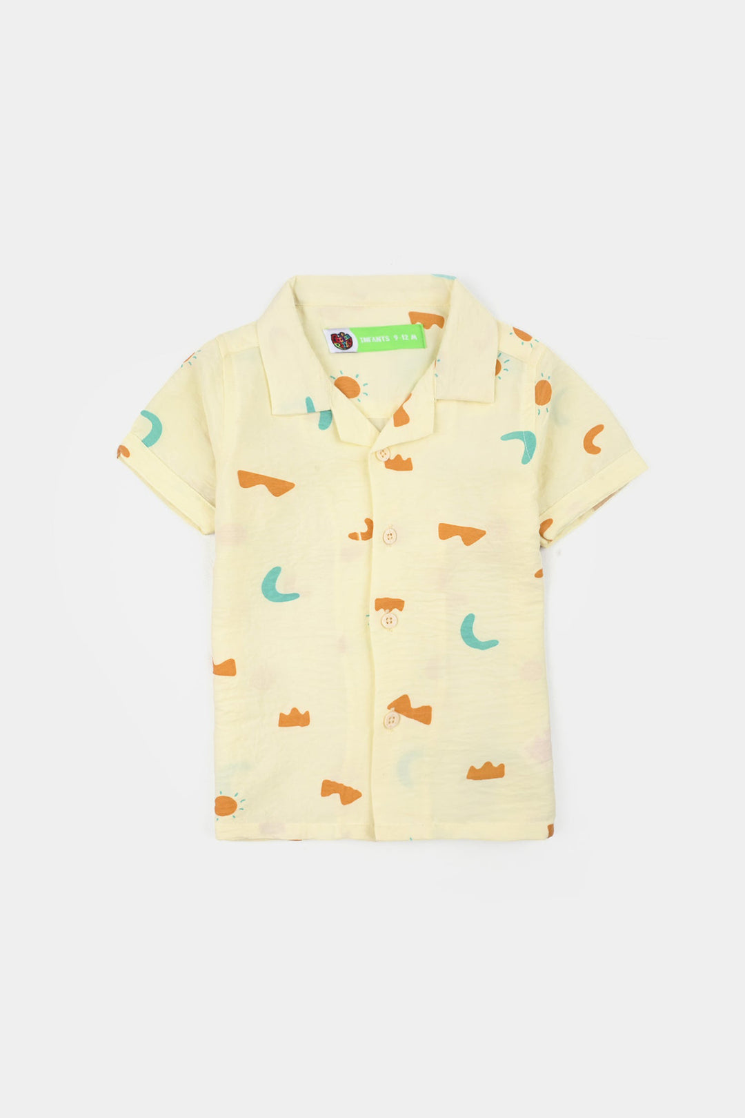Infant Boys Linen Viscose Nightwear-Shapes-Off.White