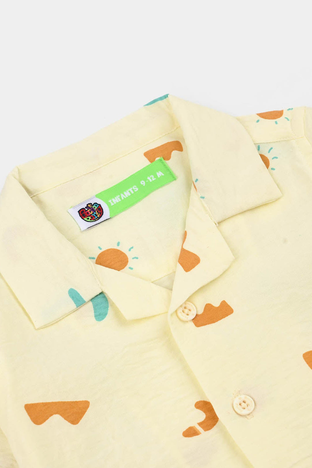 Infant Boys Linen Viscose Nightwear-Shapes-Off.White