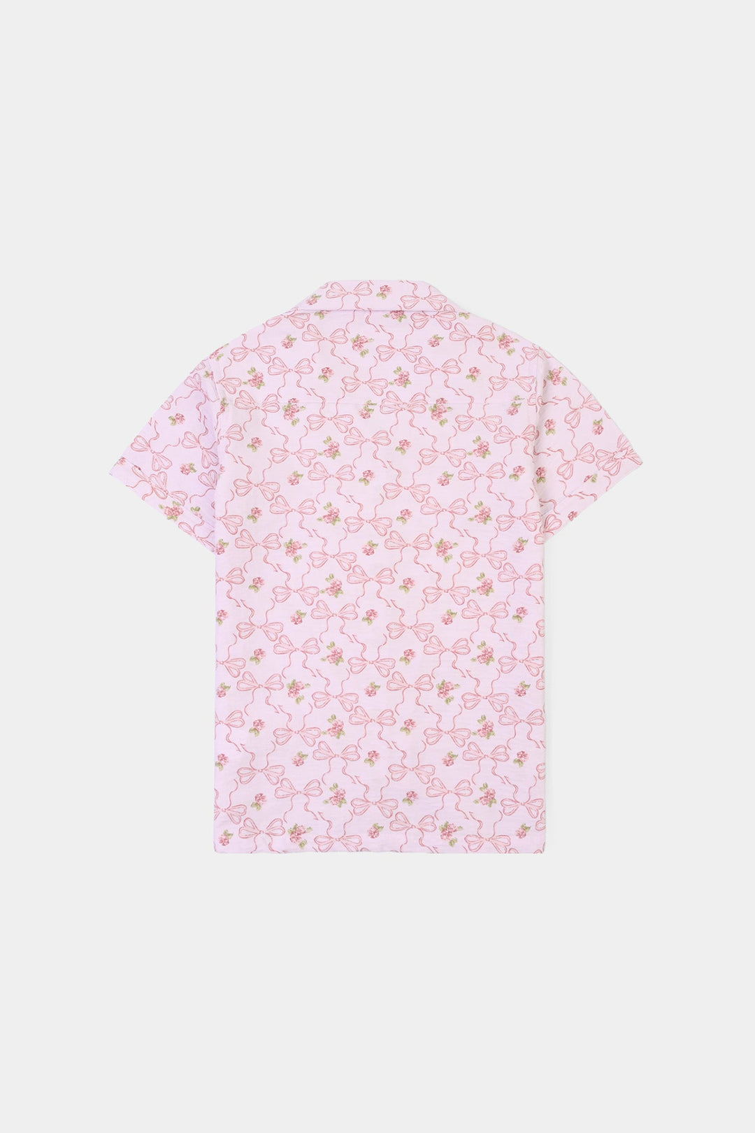 Girls Linen Viscose Nightwear-Bow & Flower-Lilac