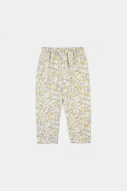 Girls Linen Viscose Nightwear-Floral-Light Green