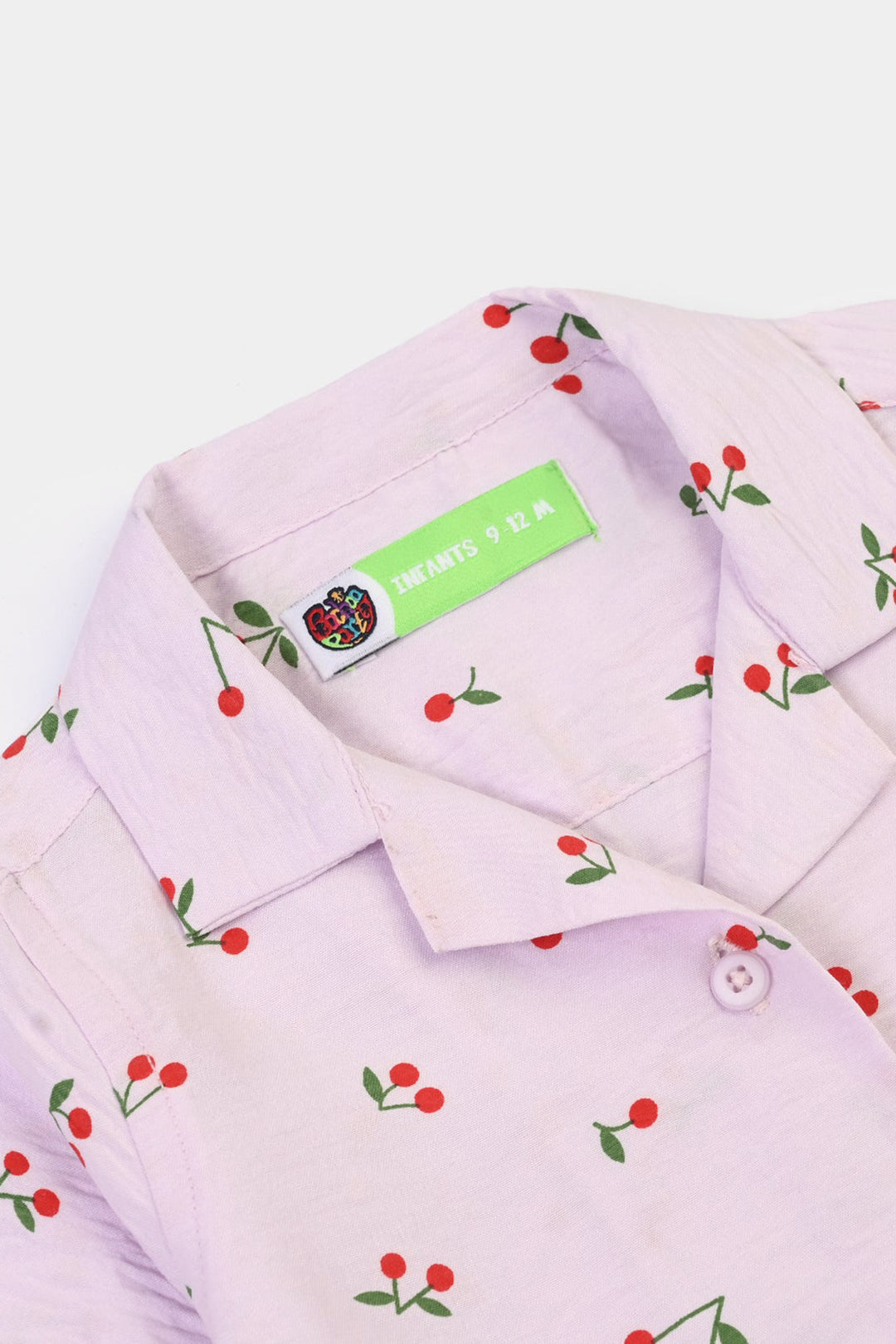 Infant Girls Linen Viscose Nightwear-Cherry-Lilac