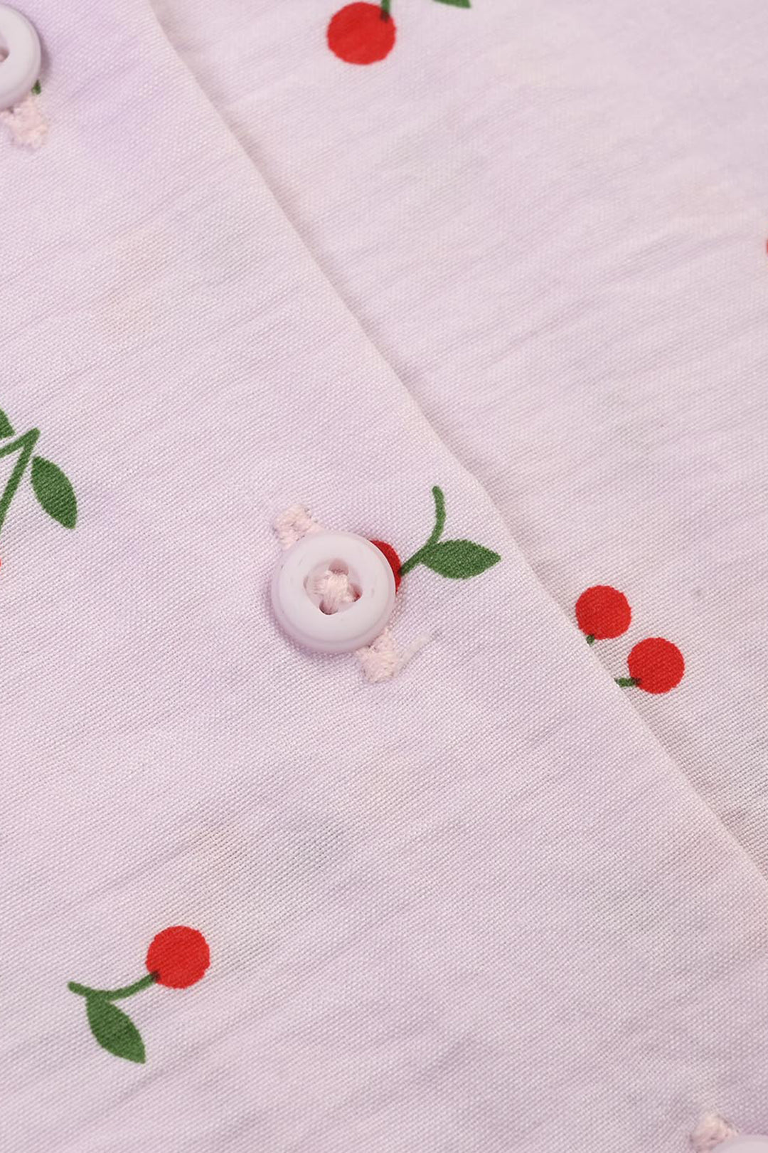 Infant Girls Linen Viscose Nightwear-Cherry-Lilac