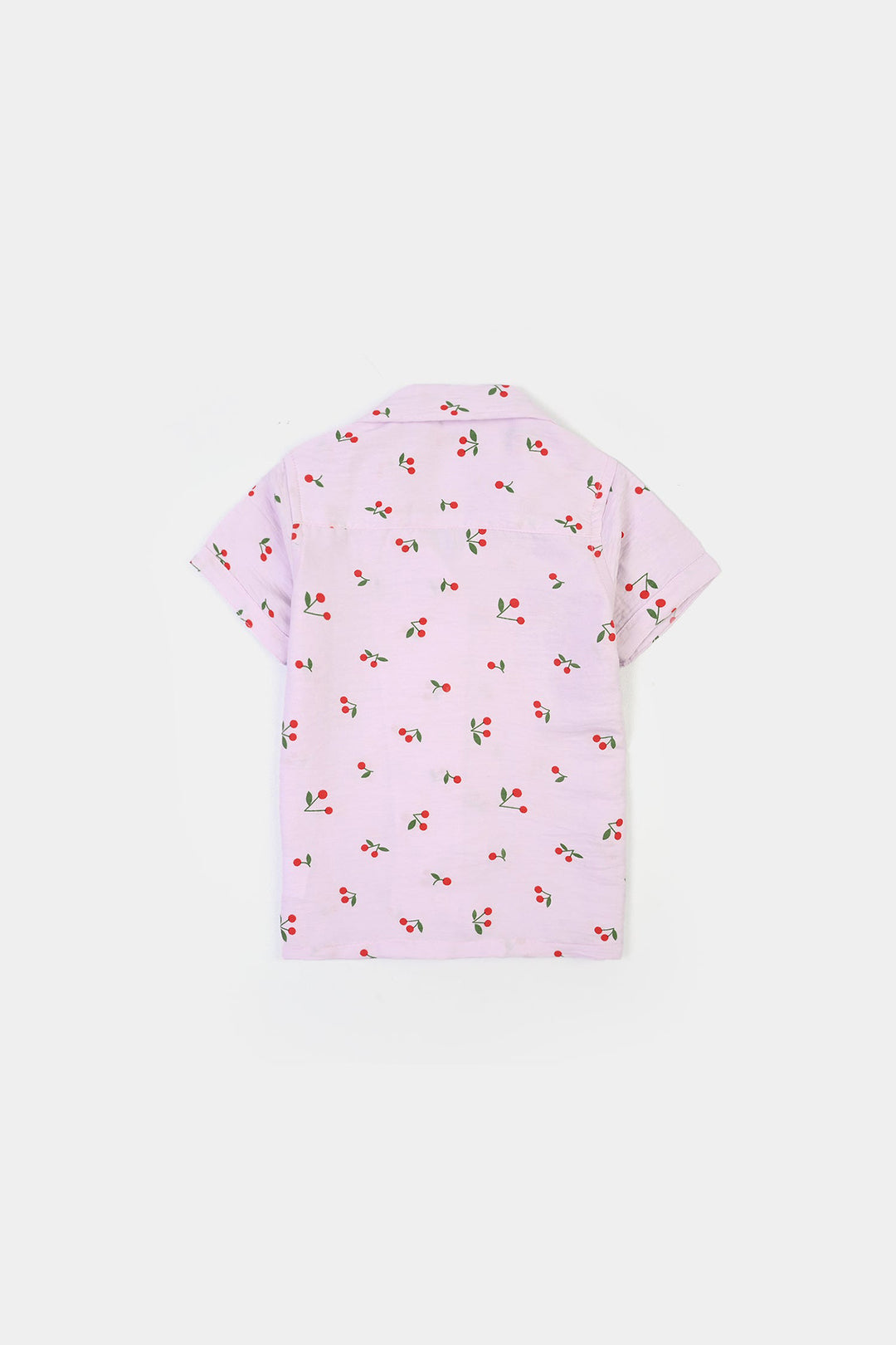 Infant Girls Linen Viscose Nightwear-Cherry-Lilac