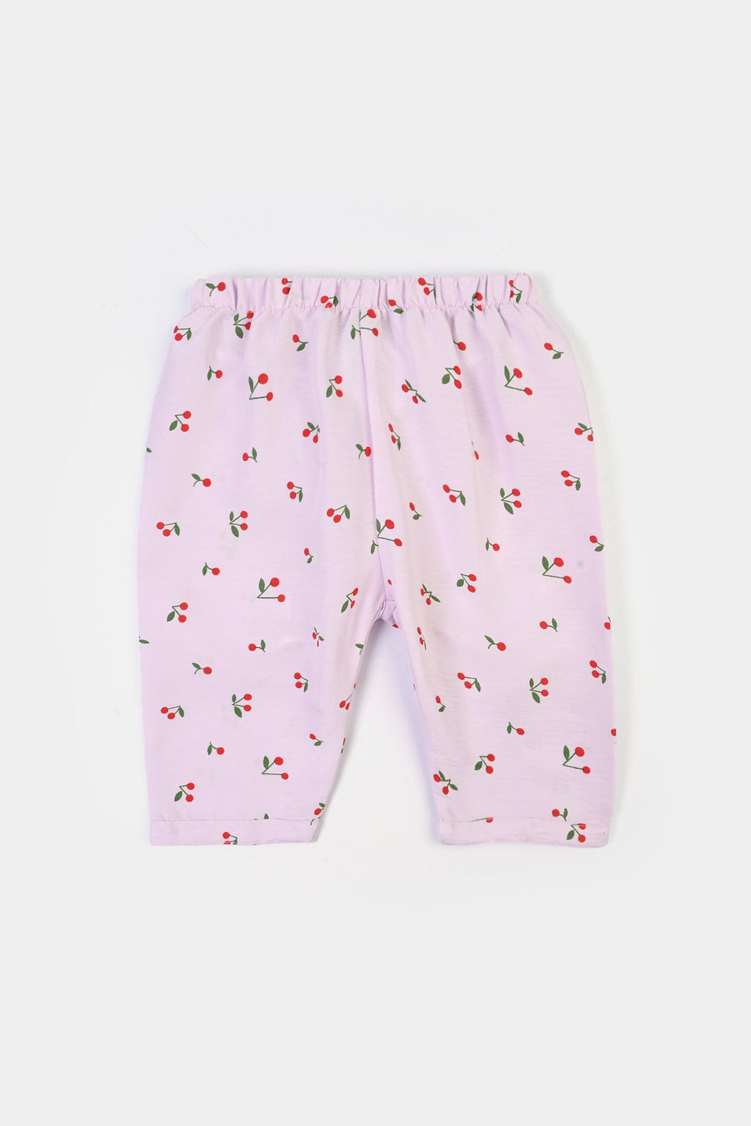 Infant Girls Linen Viscose Nightwear-Cherry-Lilac