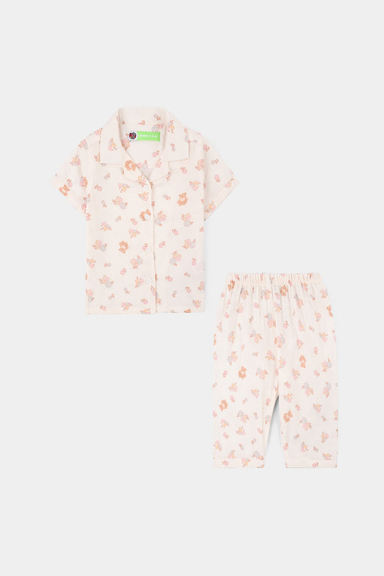 Infant Girls Linen Viscose 2PC Set – Cream