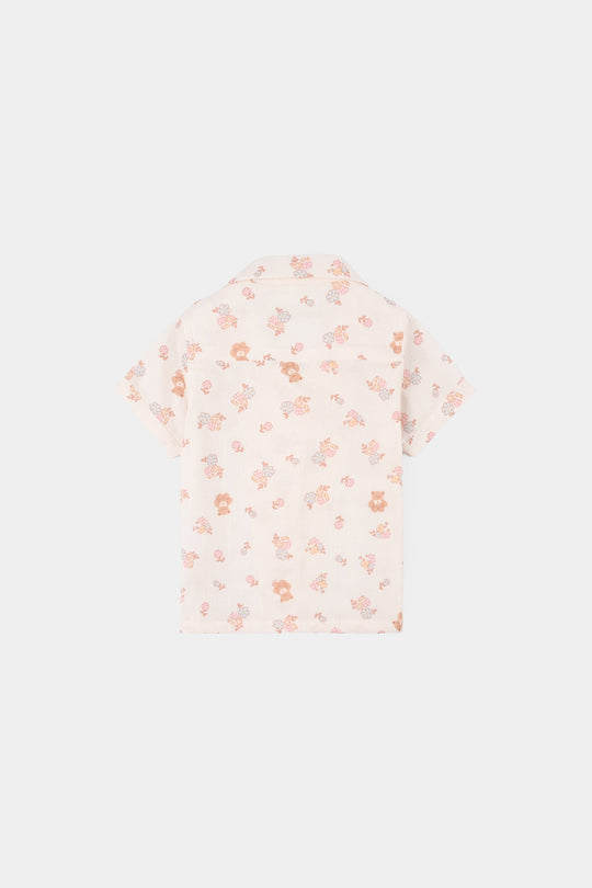 Infant Girls Linen Viscose 2PC Set – Cream