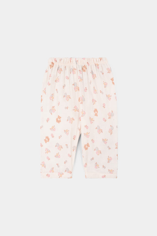 Infant Girls Linen Viscose 2PC Set – Cream