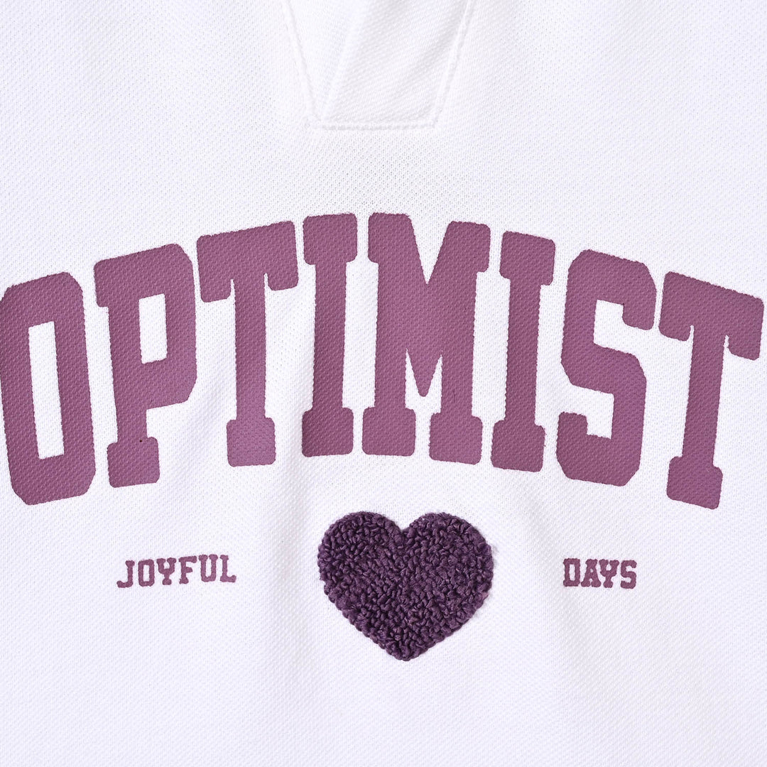 Girls Cotton PK T-Shirt Optimist - White