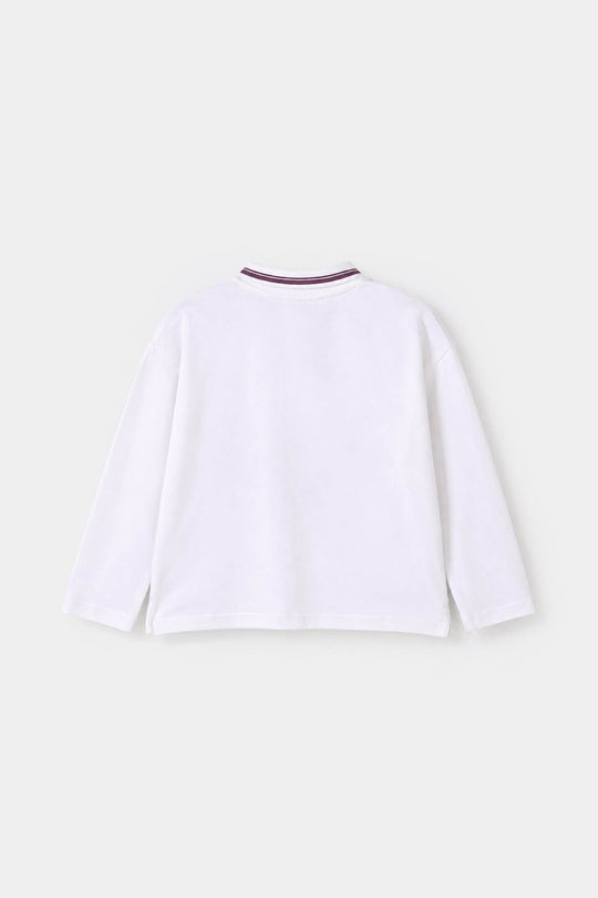 Girls Cotton PK T-Shirt Optimist - White