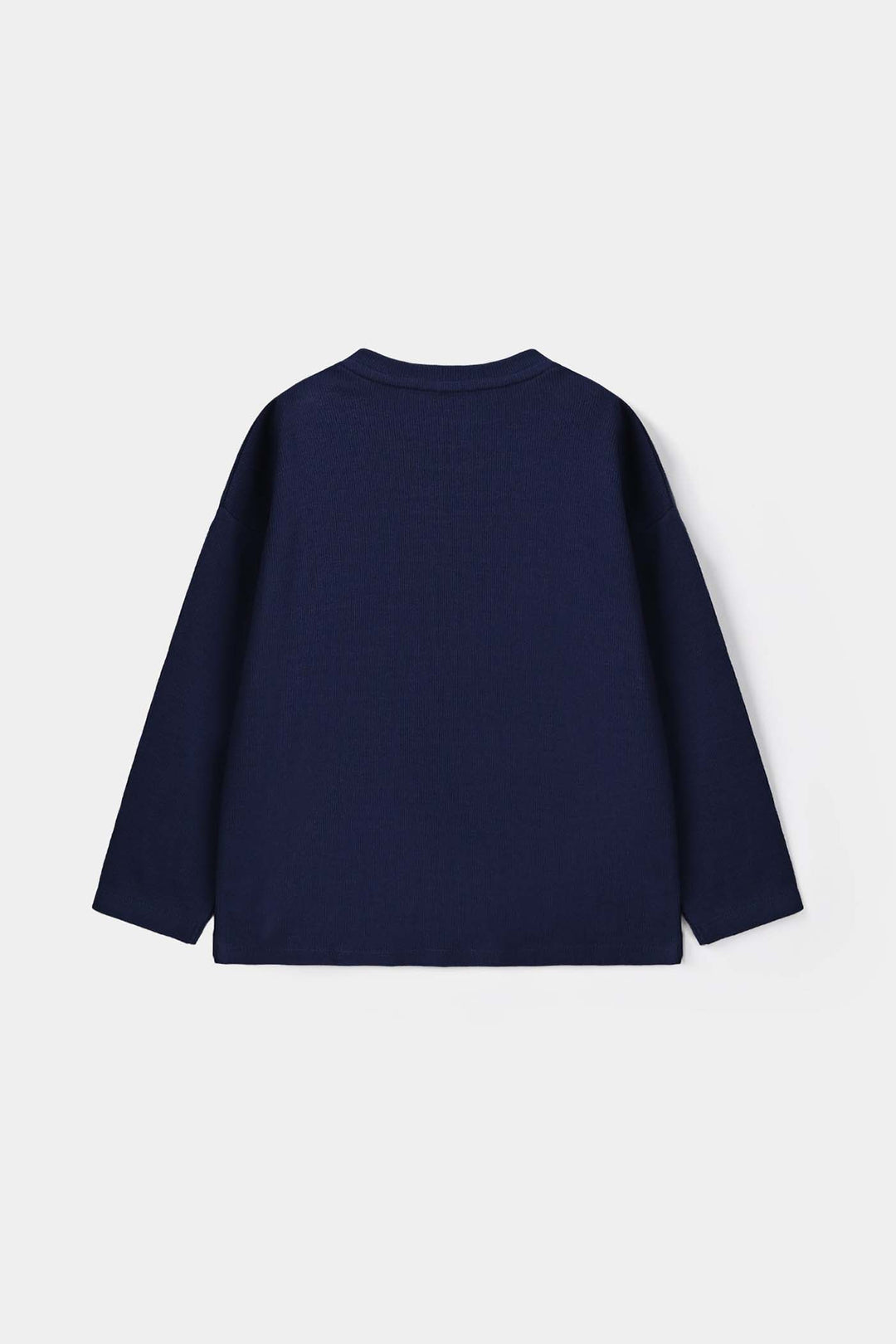 Girls Cotton Baby Rib T-Shirt Kindness - NAVY