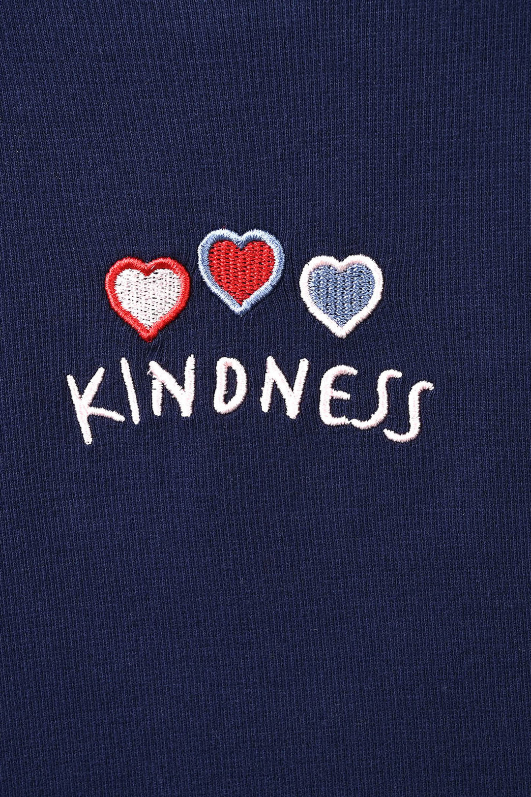 Girls Cotton Baby Rib T-Shirt Kindness - NAVY