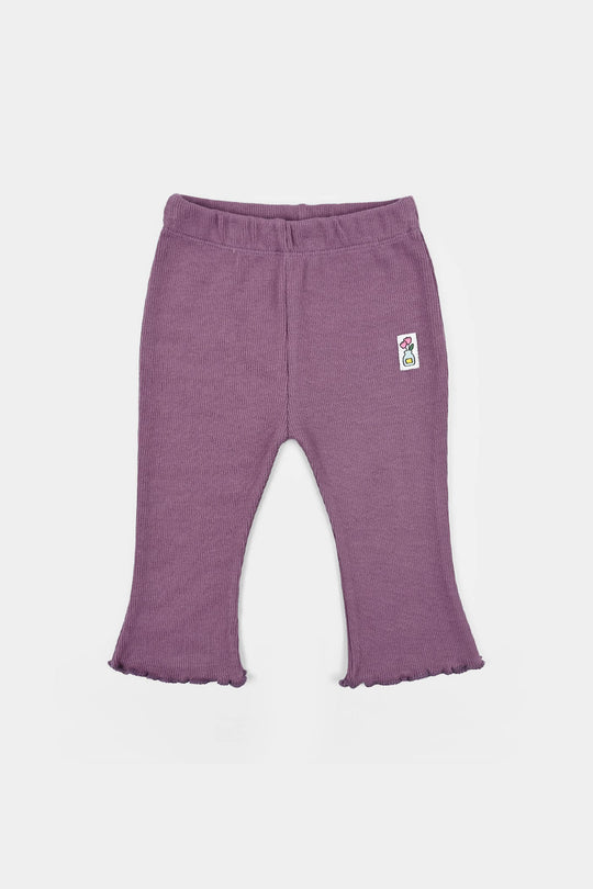 Infant Girls Cotton Rib Tight Flowers - Grapes