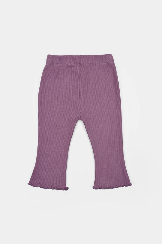 Infant Girls Cotton Rib Tight Flowers - Grapes