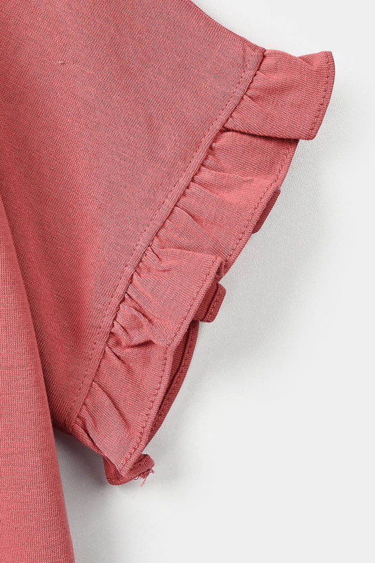 Girls Cotton Jersey T-Shirt Half Sleeves Strawberry Cake - Rose