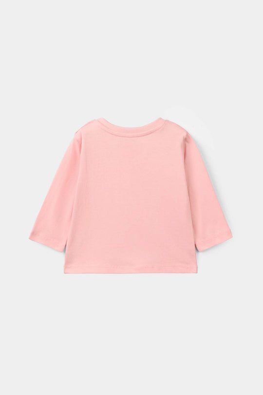 Infant Girls Cotton Jersey T-Shirt F/S Big Hugs-Pink
