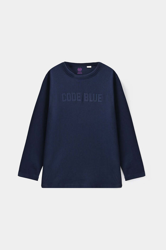 Boys Cotton Jersey T-Shirt Code Blue - Navy