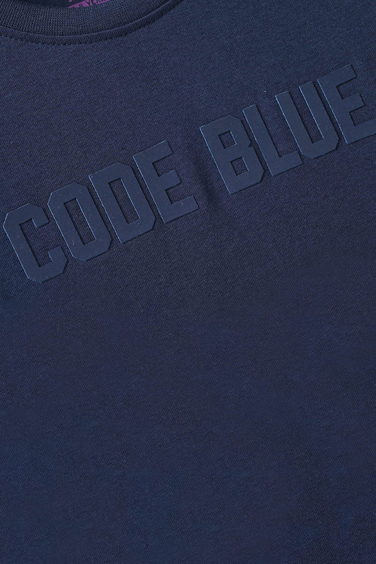 Boys Cotton Jersey T-Shirt Code Blue - Navy
