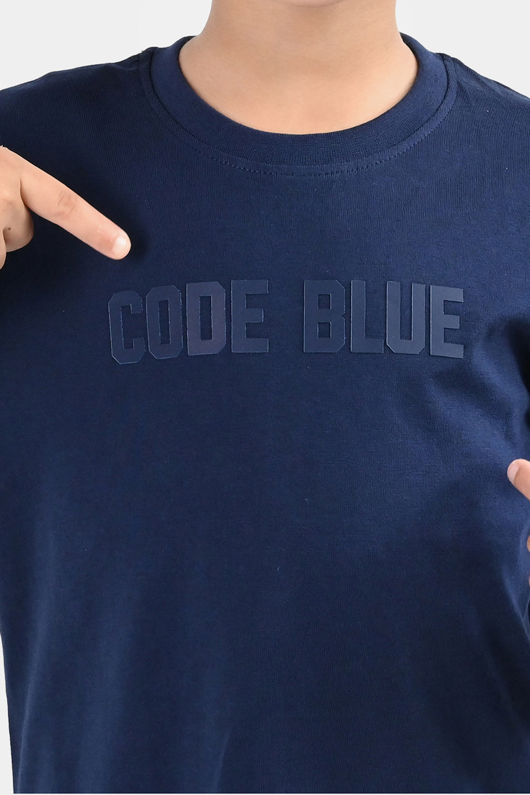Boys Cotton Jersey T-Shirt Code Blue - Navy