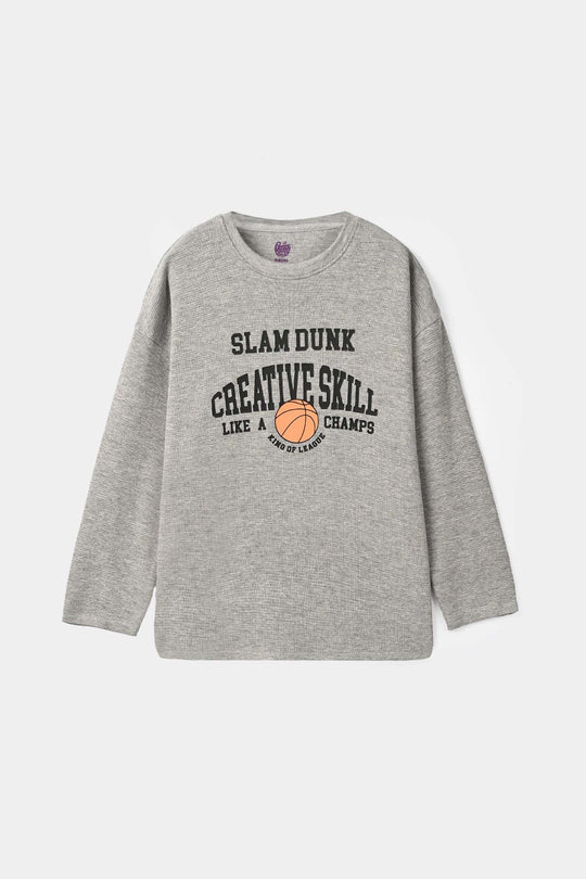 Boys Thermal T-Shirt Creative Skill - Grey