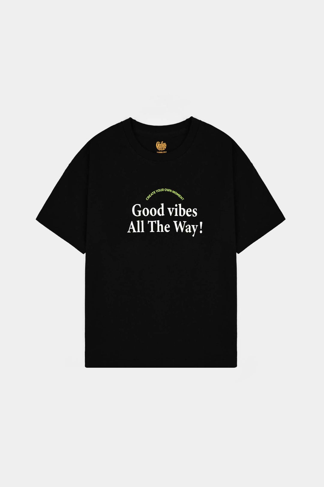 Boys Cotton Jersey T-Shirt Good Vibes - BLACK