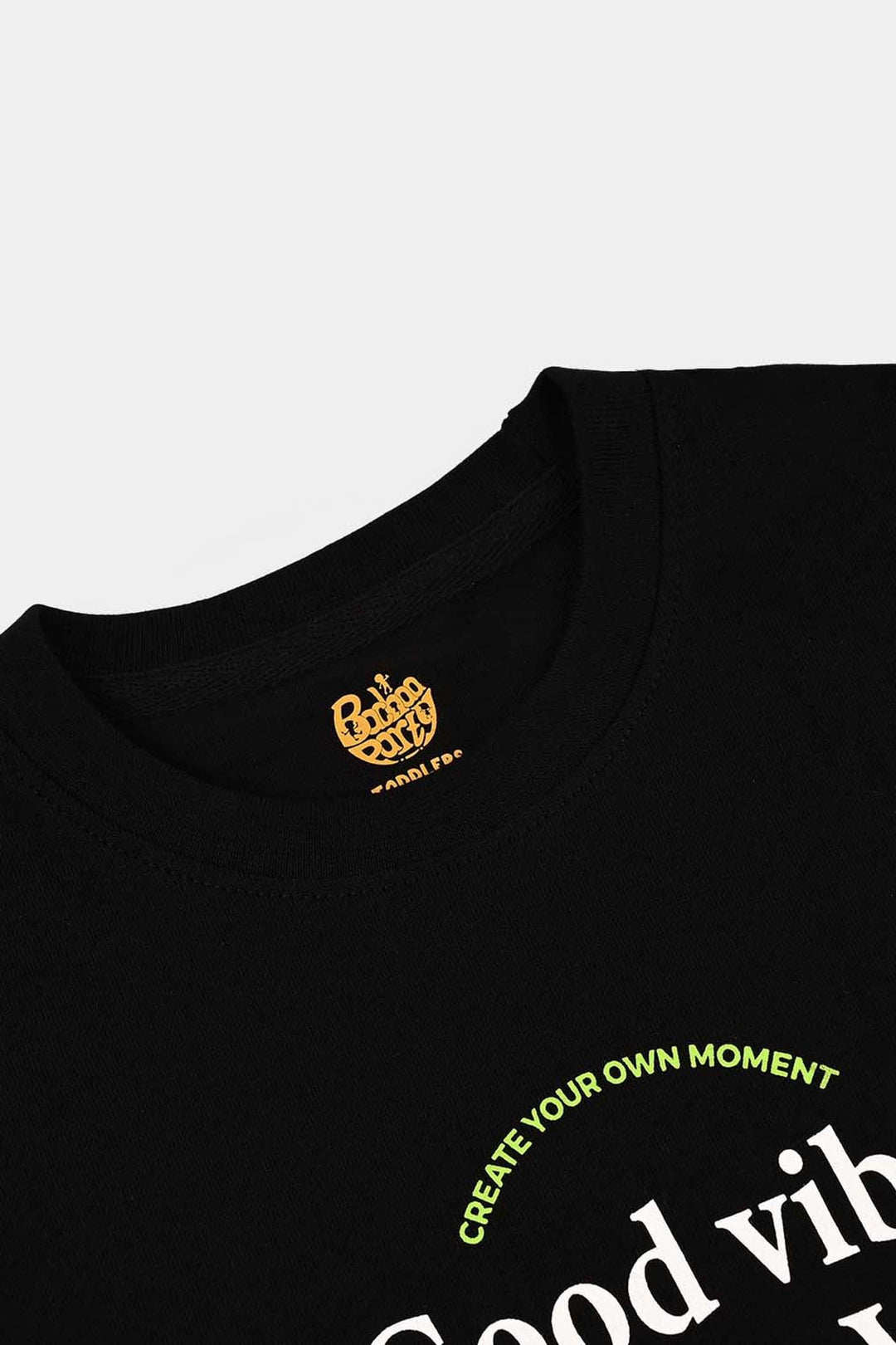Boys Cotton Jersey T-Shirt Good Vibes - BLACK